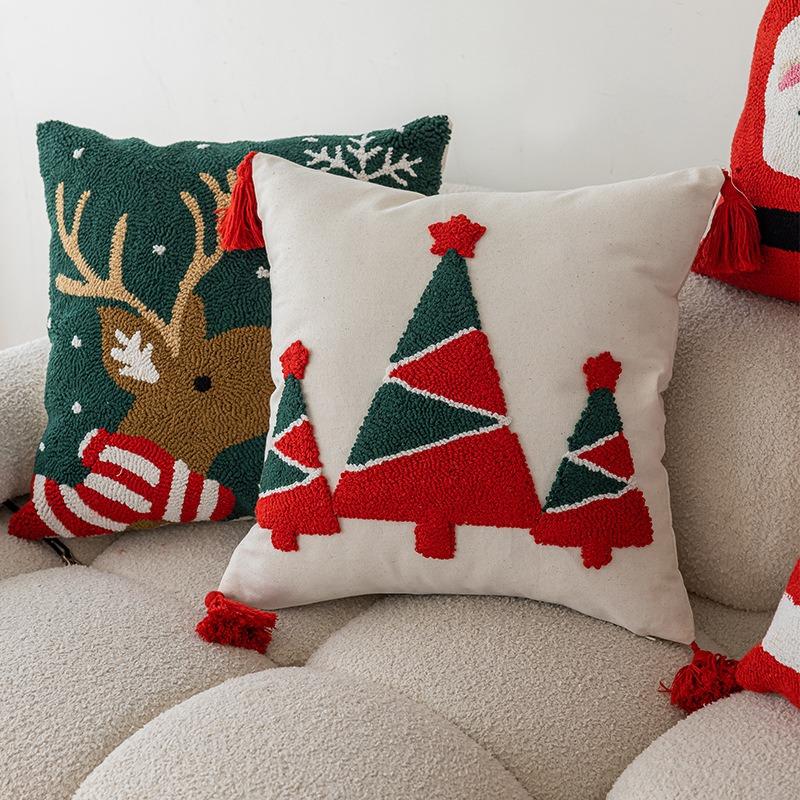 Christmas Themed Cushion Cover Home Living Room Sofa Pillow Holiday Decoration Extremely Simple Comfortable and Wear-resistant