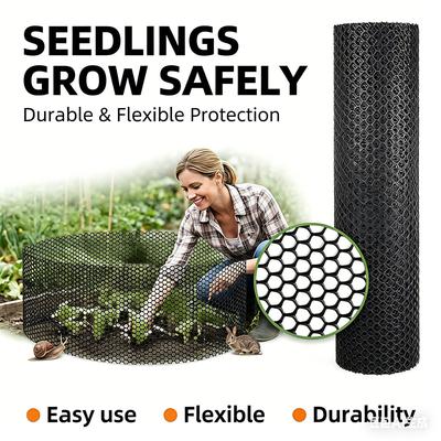 Garden Privacy Screen, Multi-Purpose Fence Netting, Seedling Protection Fence Netting, Balcony Pet Safety Netting, 8mm Hexagonal Mesh - Black