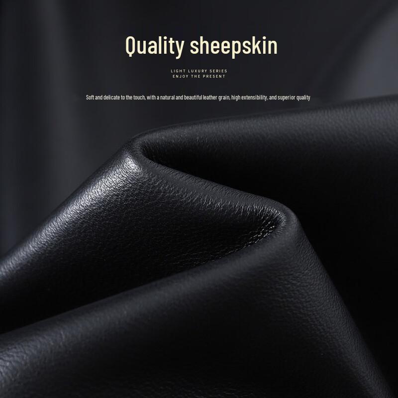 Fu Ting Men's Winter Genuine Sheepskin Leather Jacket with Mink Fur Collar and Goose Down