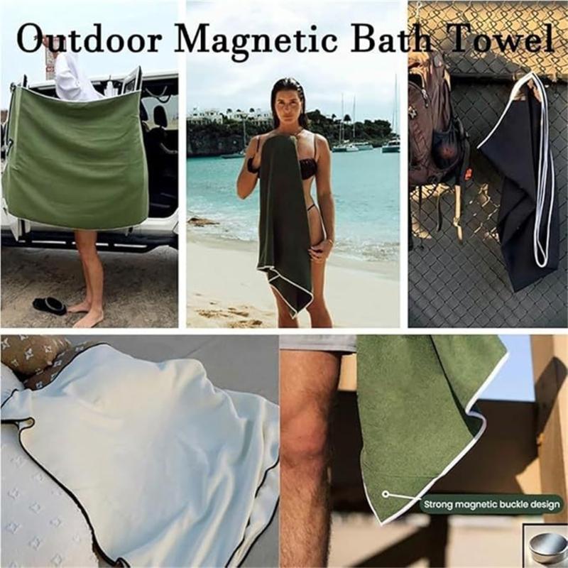 Absorbent Sandproof Magnetic Closure Beach Towel Portable for Travel Yoga Camping And Swimming