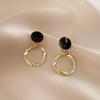 Women's High-End Plain Hoop Earrings: Light Luxury Ear Drops & Studs, Niche Design for Autumn/Winter.