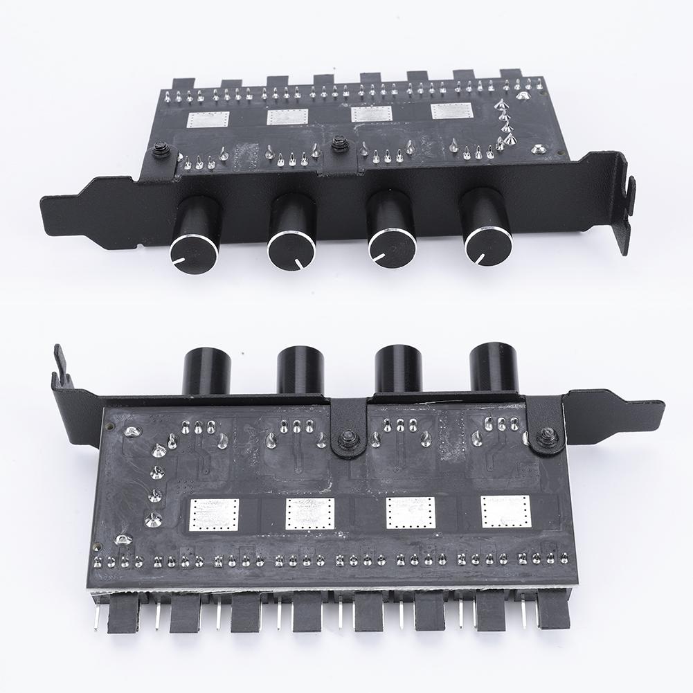 PC Chassis Fan Hub SATA/4 Pin Adapter 8 Channel PWM Hub Cooling Fan Speed Controller 4 Knob PC Case Cooling Fan Hub