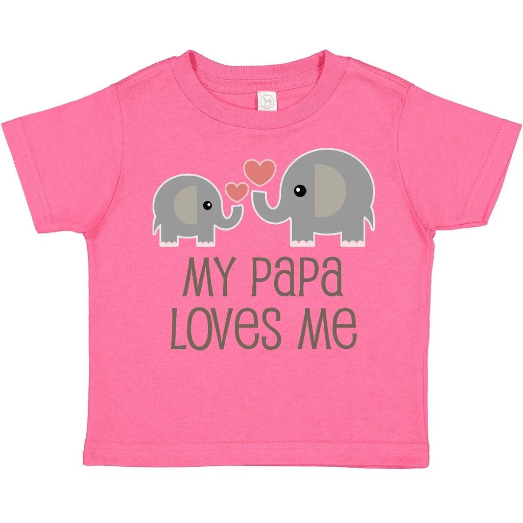 Inktastic My Papa Loves Me Grandchild Toddler T-Shirt From Grandpa Elephant Boys