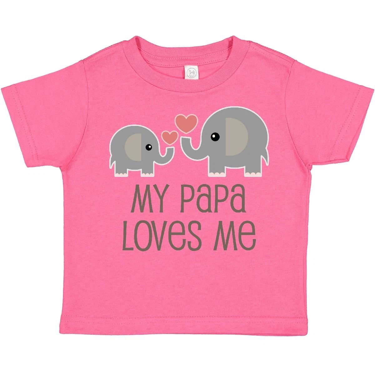 Inktastic My Papa Loves Me Grandchild Toddler T-Shirt From Grandpa Elephant Boys 110
