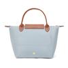 Longchamp Bolso de mano Le Pliage con cierre de cremallera, lona de nailon reciclado, tamaño pequeño para mujer, color Gris Acero L1621089P80