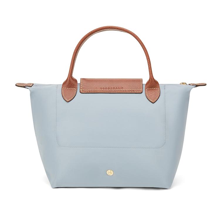 Longchamp Bolso de mano Le Pliage con cierre de cremallera, lona de nailon reciclado, tamaño pequeño para mujer, color Gris Acero L1621089P80
