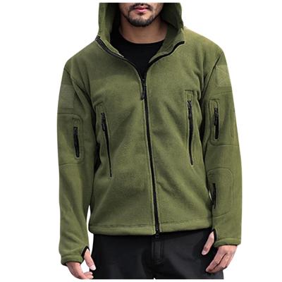 Warme Outdoor-Jacke aus Bladder-Fleece für Herren mit kältebeständigem Ladungsmantel und Kapuze