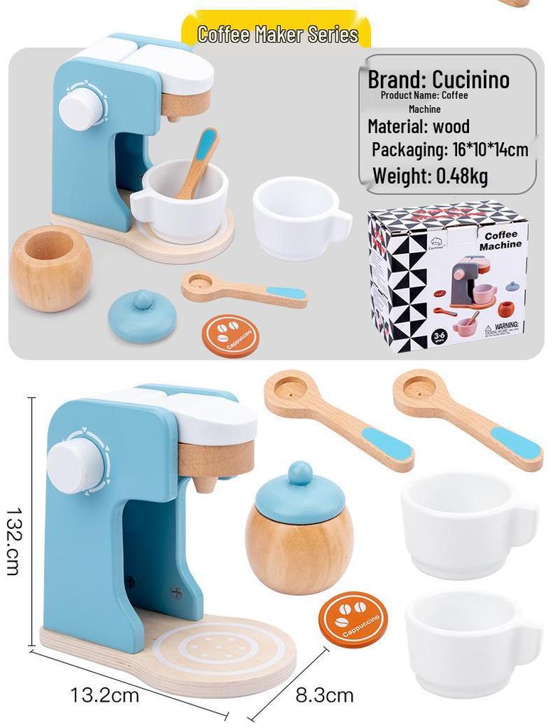 Kids' Wooden Kitchen Pretend Play Set with Oven, Toaster & Waffle Toys