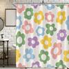 Tenda Doccia Floreale Astratta Carina Retrò Nera per Bagno Estetica Vintage Amabile Anni '70 Divertente Decorazione Vasca da Bagno