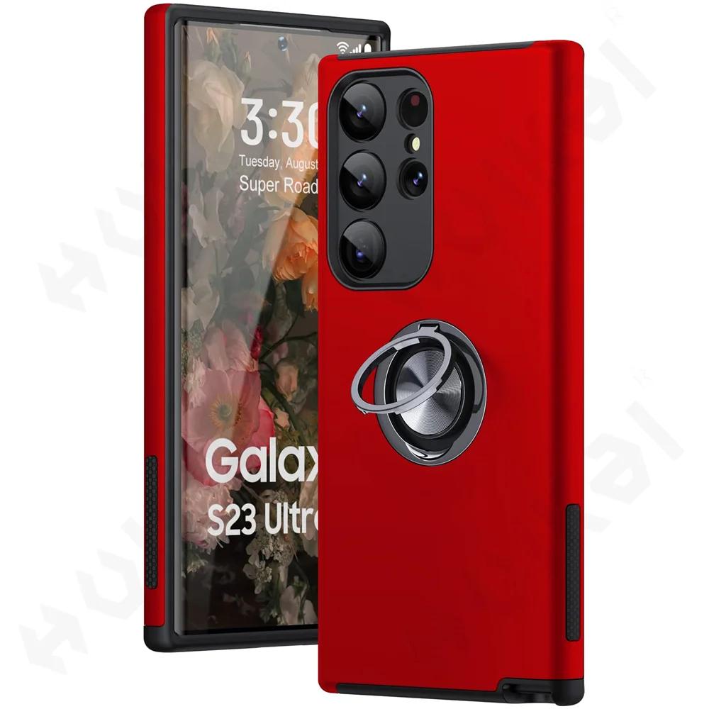 Чехол для Samsung Galaxy S24 S23 S22 S21 Ultra Plus A54 A34 A14 Degree Armor Bumper Противоударное металлическое кольцо Жесткий силиконовый чехол из поликарбоната