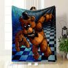 Freddy Fazbear Animatronic Blanket Bedroom Blanket for Livingroom Couch Lunch Break Soft Cozy Throw for Friend's Festival Gift