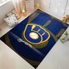 Milwaukee Brewers Logo Blue and Gold Design Rug Non-slip Rug Suitable for Living Room and Bedroom Sofas