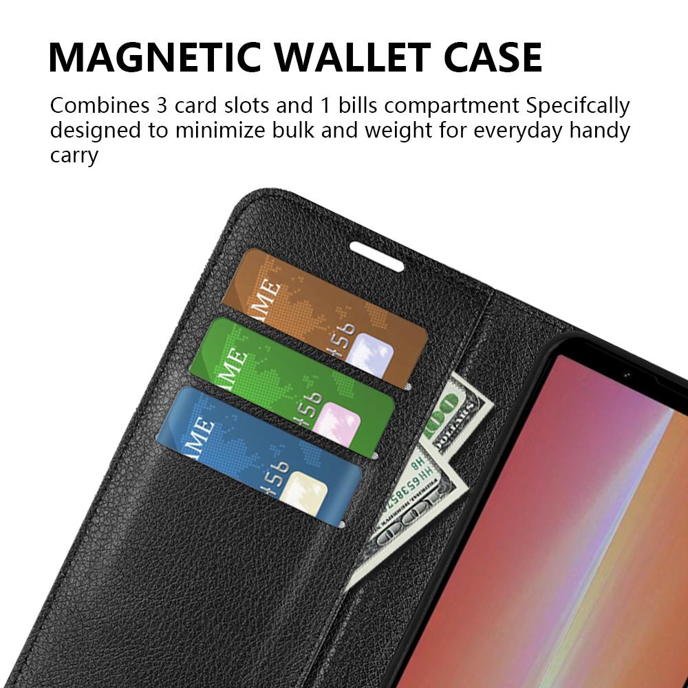 For Sony Xperia 5 V Litchi Texture Stand Wallet Phone Case PU Leather Shockproof Cover