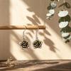 Retro three-dimensional rose shape environmentally friendly alloy earrings, daily versatile niche temperament versatile earrings