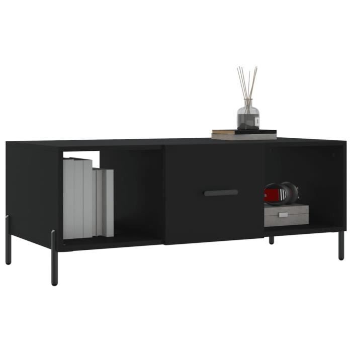 VidaXL Table basse noir 102x50x40 cm bois d'ingénierie 829309