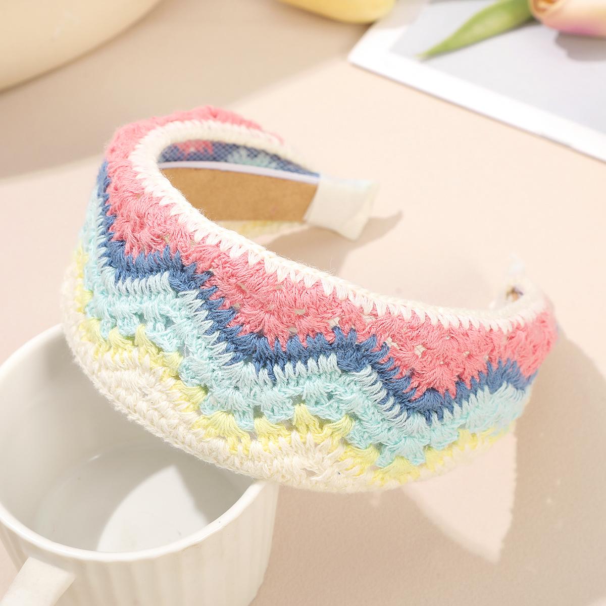 

Клубничная вязаная повязка на голову Женская вязаная широкая повязка на голову Обруч для волос Девушка Летний милый головной убор Аксессуары для волос Ретро обруч для головы