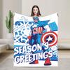 Captain America Flannel Blanket  Funny Throw Blanket for Bed Sofa Couch 150*125cm Plush Thin Quilt