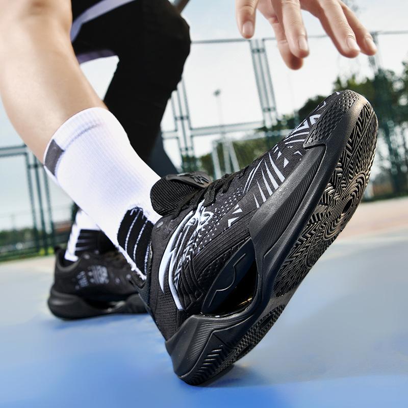 New Basketball Shoes MD Rubber Sole Friction Luminous Light Men's and Women's Real Young Students Battle Game Training Shoes