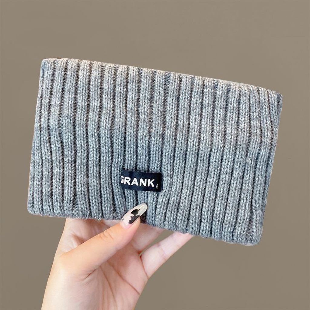 Knitted headband women's new forehead protection, windproof wipe cover, headband plush wide-brimmed headscarf, sports headgear winter
