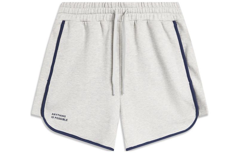 Li Ning Weekend Youth Casual Shorts Women s Heather Gray Light Smoke Gray AKSU630-2 XS