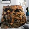 1PC Attack On Titan Print Flannel Blanket, High Quality All Seasons, Home Decor, Warmth and Comfort, Perfect for Christmas Gifts
