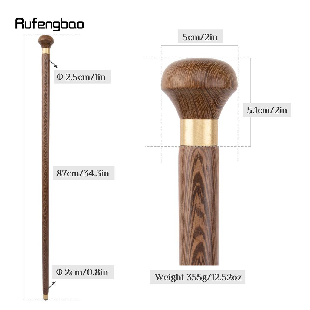 Yellow Wooden Traditional Single Joint Walking Stick Decorative Cospaly Party Wood Walking Cane Halloween Mace Wand Crosier 87cm