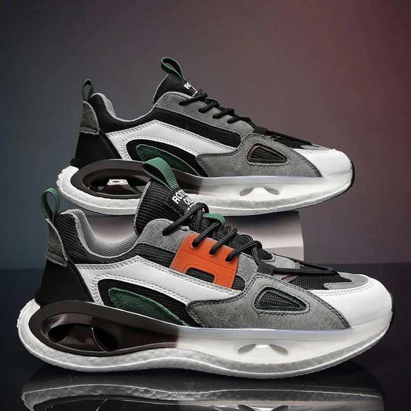 

Весенние новые кроссовки для мужчин Air Mesh Повседневная спортивная обувь Уличная мода Удобные кроссовки на шнуровке 44 чёрный