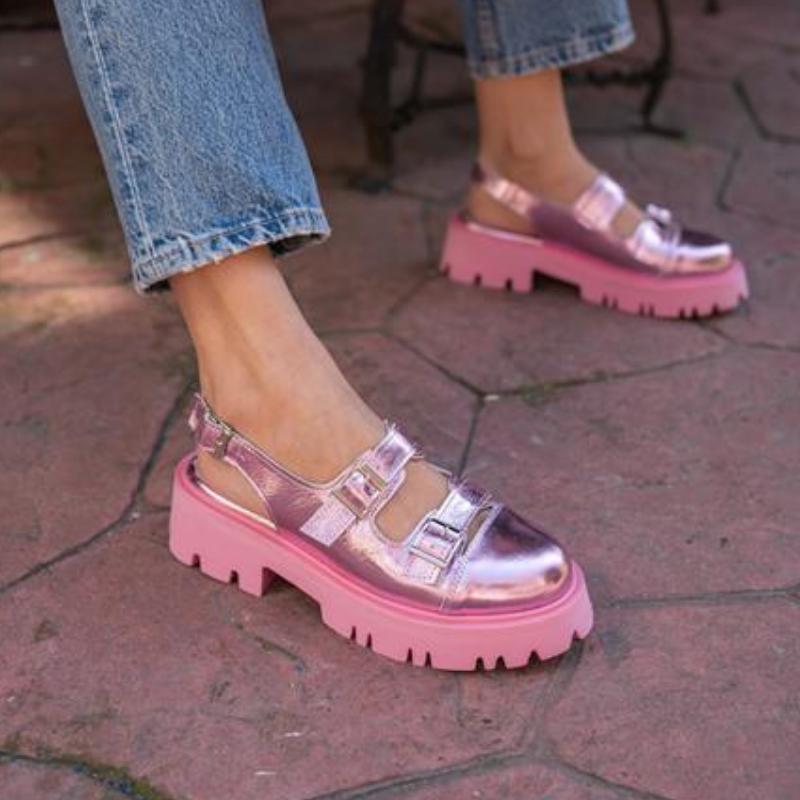 

Женские сандалии Max Pink Loafers, новинка 2023 года, летняя модель в стиле ретро, дизайнерская платформа