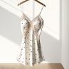 New women's summer ice silk pajamas sexy chest pads spring and autumn suspenders Internet celebrity shorts two-piece loungewear set