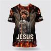 God Religion 3D Printed T-Shirt for Men Christ Jesus Pattern Street Short Sleeve Loose Oversized Tops Tees Daily Casual T Shirts