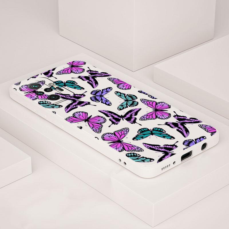 Liebevolle Schmetterling Handyhülle für Redmi Note 11S 9T 9A 11T 9C 10T 10 11 7 10C K40 Pro 9 9S 8 Mode Luxus Silikon Farbige Hülle