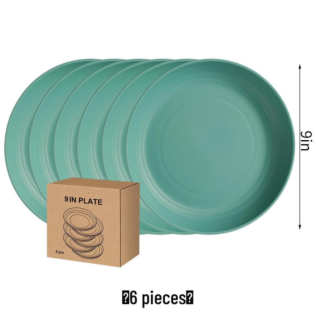 Eco-Friendly Wheat Straw 24-Piece Dinnerware Set: Plates, Bowls, Cups & Cutlery