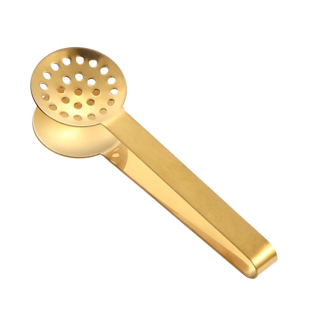 Portable Stainless Steel Tea Bag Squeezer Strainer Easy To Clean Teabag Tongs Bread Herb Kitchen Barbecue Gripper Lemon Slice золотой