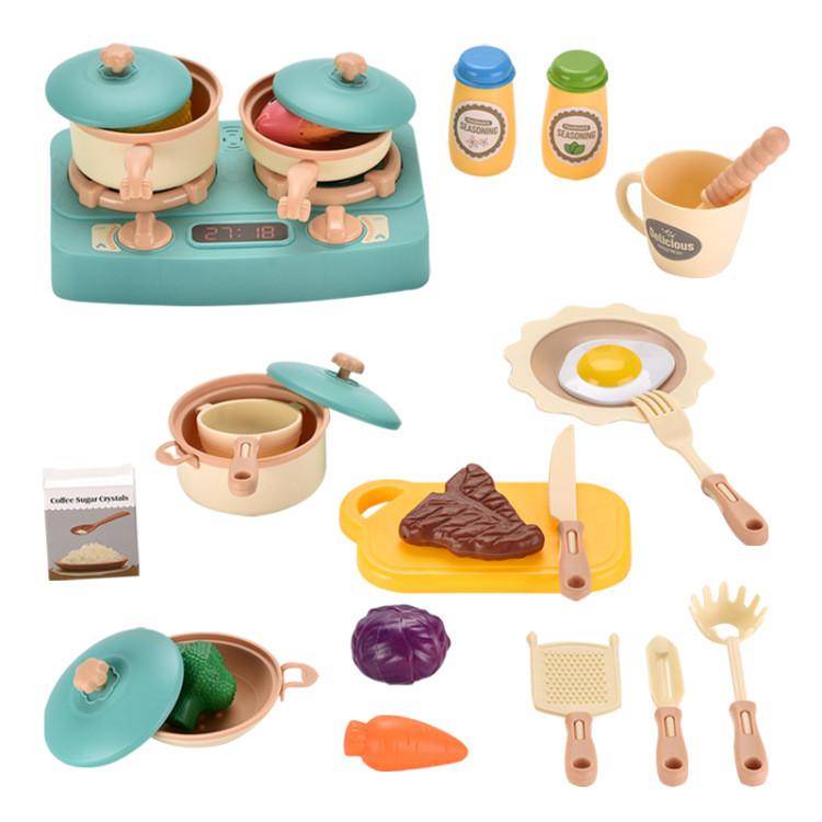 Children's Pretend Play Kitchen Appliance Set With Colorful Supermarket Cash Register And Electric Juicer For Afternoon Tea Fun
