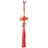 Brass Feng Shui Coin Pendant with Traditional Chinese Wealth Knot Design for Door Hanging Enhancing Positive Energy
