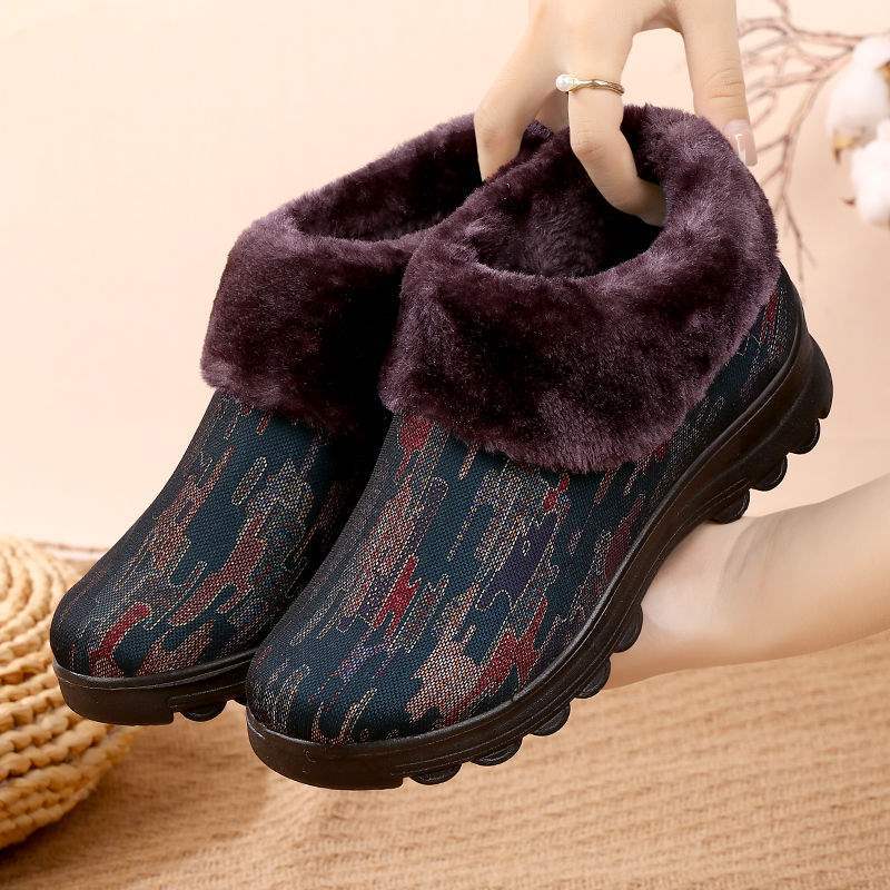 Winter alte Nordstoffschuhe rutschfest ältere Menschen mittleren Alters und ältere Menschen Baumwollschuhe gepolsterte verdickte warme Sohle Oma Mutter Baumwollstiefel