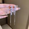 Dlouhé střapcové náušnice s motýlími květinovými střapcovými náušnicemi, náušnice s nikovou osobností, módní přehnané náušnice