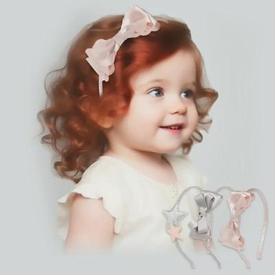 Süßes Kinder-Stirnband-Set: Seidenschleife, Paillettenstern und Haarnadel-Accessoire-Trio