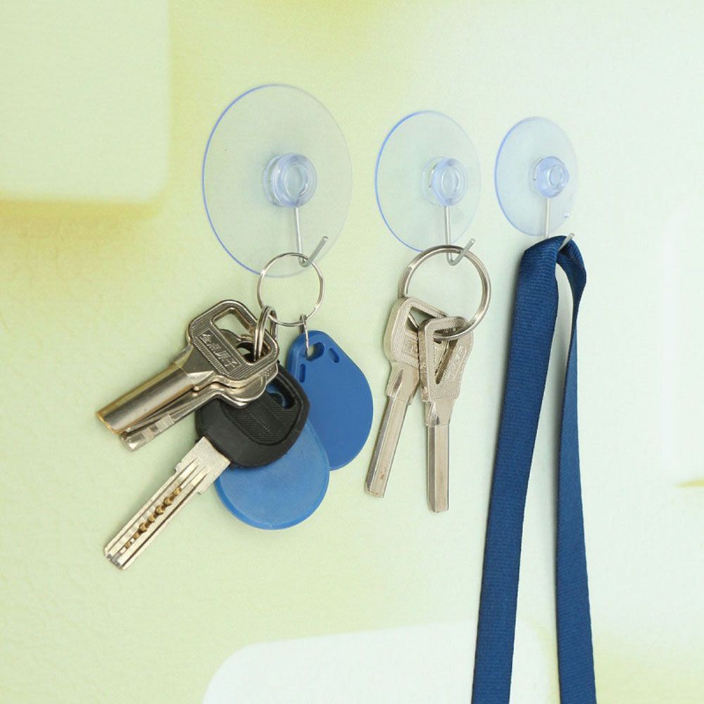 10Pcs/set Bathroom Home Glass Hangers Rubber Wall Hook Transparent Suction Cup Sucker