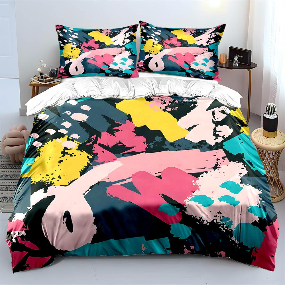 Abstract Colorful Graffiti Art Design Print Soft Comfortable Duvet Cover Bedding Set Included 1*Duvet Cover 2*Pillowcases