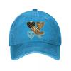 Gold Leopard Striped Heart Wall Decor Washed Baseball Cap Outdoor For Womens Unisex FeUnisex