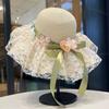 Bow Flower Big Brim Beach Straw Hat Women Spring and Summer New Seaside Sunshade Sun Hat Tide
