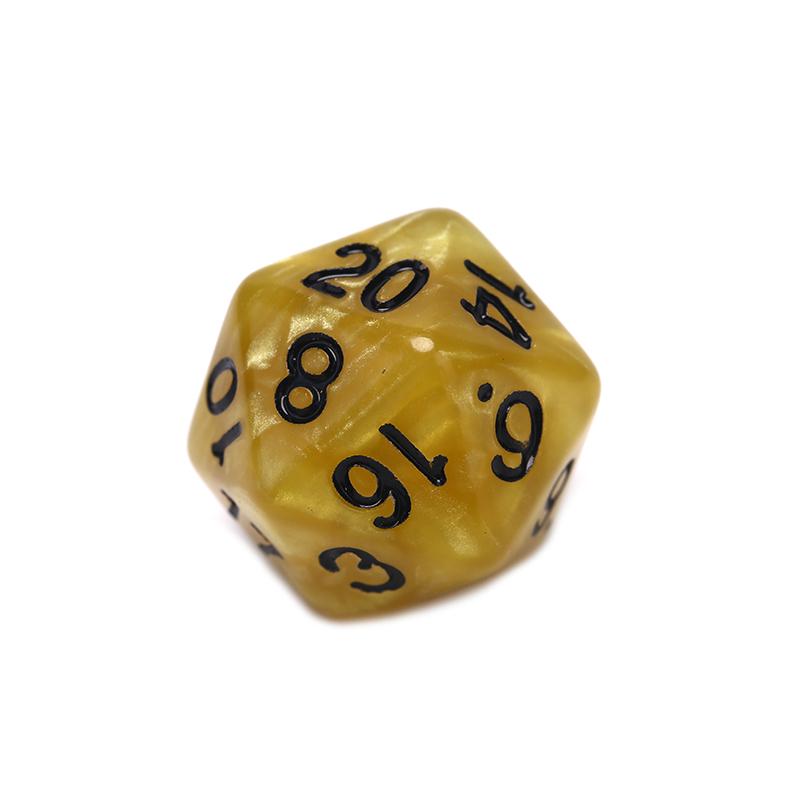 1Pc Durable Pearlized D20 Dice Acrylic 20 Sided Dice For Board Game
