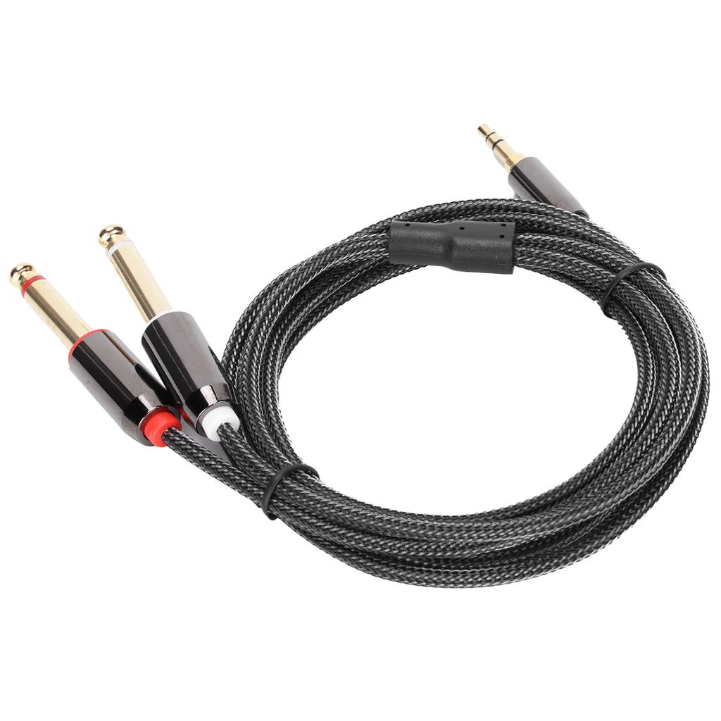 JK‑366 3.5mm to Dual 6.35mm Audio Line Male to Male Gold Plated Connectors Audio Cable