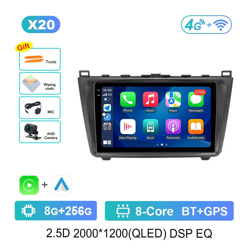 Touch Screen GPS Navigation for Mazda 6 II GH 2007 - 2012 Android 14 Car Video Multimedia Player WiFi BT DSP Stereo Auto Tools