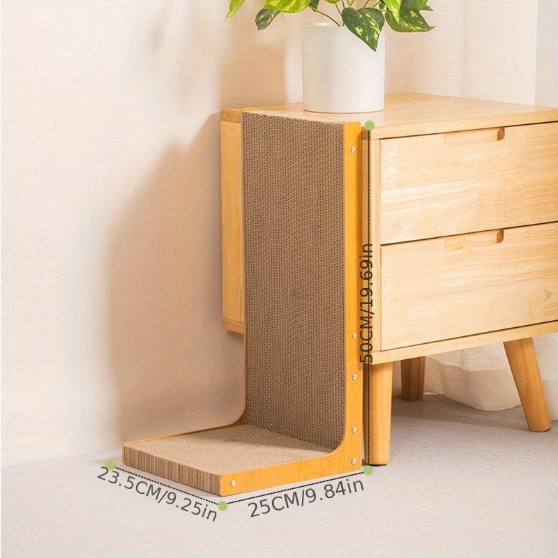 

Durable Dual-Textured L-Shaped Cat Scratching Board | Space-Saving Cardboard Scratch Pad with Non-Slip Base, Protects Furniture & Entertains Cats S
