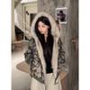 Men's Retro Camo Fur Collar Hooded Jacket - Thick, Trendy, and Loose Fit