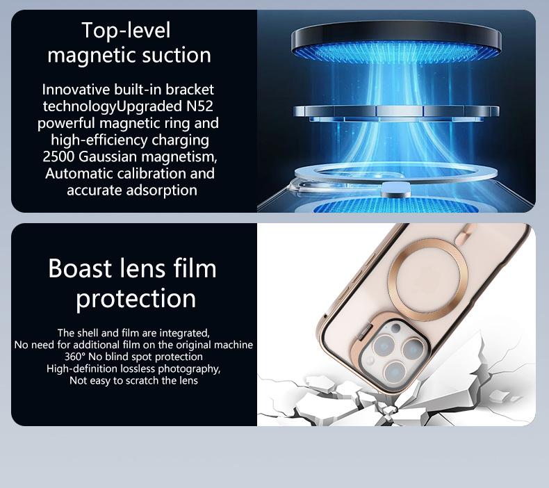 Apple iPhone 17 Pro Max Magnetische HD Magsafe Hülle mit Ständer für iPhone 16 Objektiv