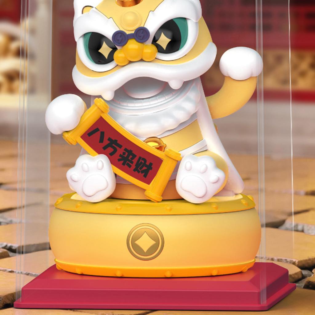 Solar Lucky Lion Figurine Chinese Cultural Home & Car Decor for Housewarming and Festivals