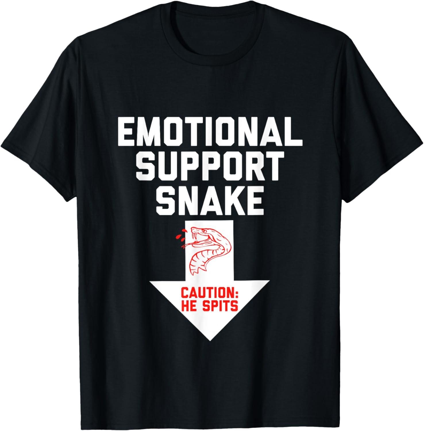 Crude Humor Inappropriate Emotional Support Snake Halloween T-Shirt S